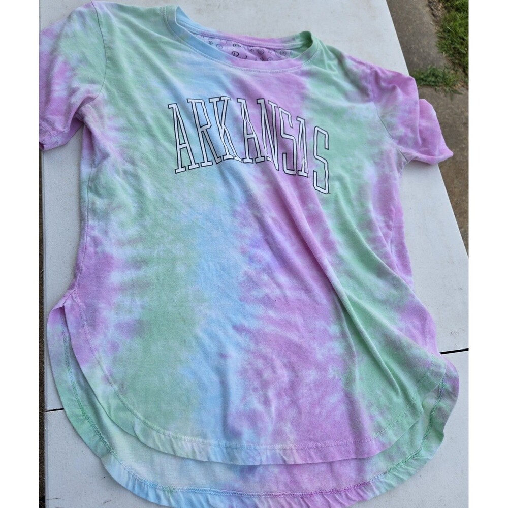 Women's Arkansas Razorbacks Tie-Dye T-Shirt Pressbox by Royce Apparel Size XL